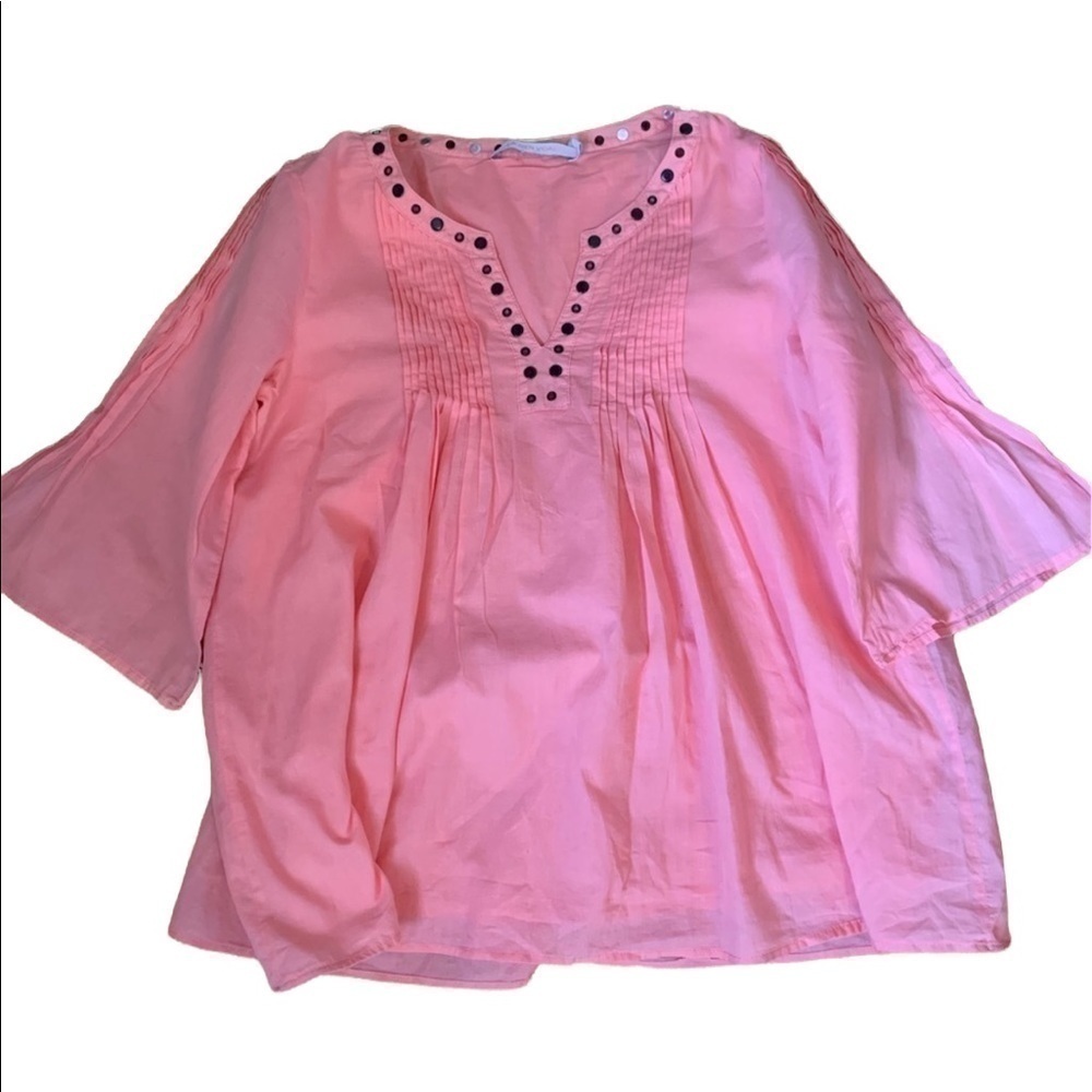LAUREN Vidal Women Long Sleeve Top 3/4 Length Sleeve Size S